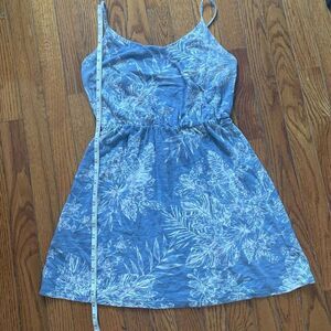 Old navy Blue Hawaiian tropical vacation print spaghetti strap mini dress size S